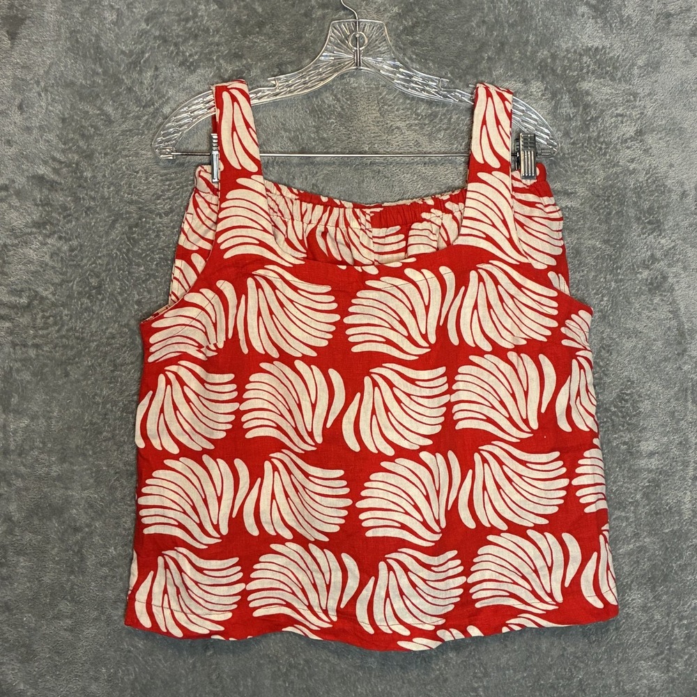 A New Day Womens Linen Blend Tank Short Set M Coord Set Resortwear Coastal Beach